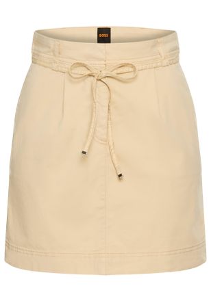 Boss Orange by Hugo Boss Webrock BOSS ORANGE Varachute Premium Damenmode, Damen, Gr. 34, beige (open beige 287), Web, Obermaterial: 98% Baumwolle, 2% Elasthan, unifarben, regu