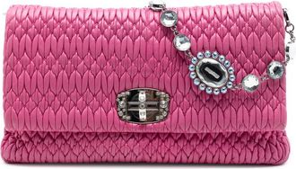 Miu Miu Pre-owned Miu Miu Matelasse Nappa Crystal Chain Satchel Ladies 3VDLXMWX2POH1DDC