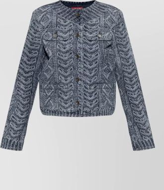 Diesel denim collarless long-sleeve jacket