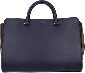 Burberry Blauwe Leren Handtas