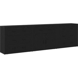vidaXL Vidaxl - Aparador Roble Negro 240 X 33 X 70 Cm Madera Contrachapada