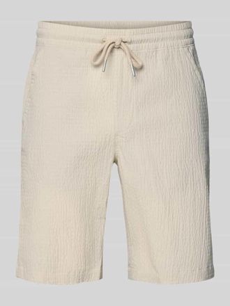 Lindbergh Lindbergh Shorts mit elastischem Bund und Strukturmuster in Sand, Gr&ouml;&szlig;e XXXL