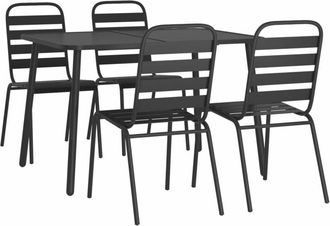 vidaXL Juego De Comedor De Jard&iacute;n 5 Piezas Acero Gris Antracita Vidaxl
