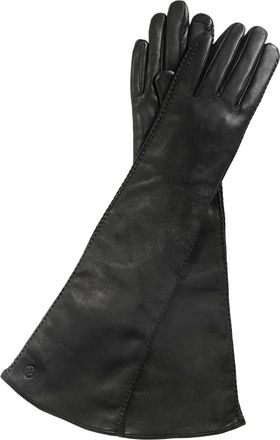 Kazar Lange leren handschoenen - Dames - Handschoenen - Zwart - M - Leer - Accessoires