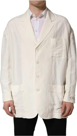 Dolce & Gabbana Blazer pak - Heren - Blazers - Wit - M - Linnen - Jassen