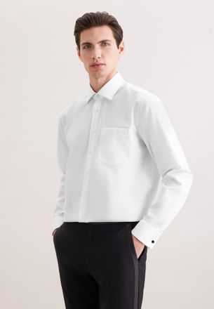 Seidensticker Businesshemd SEIDENSTICKER Schwarze Rose, Herren, Gr. XXL (46), normale &Auml;rmell&auml;ngen, weiss (wei&szlig;), 100% Baumwolle, unifarben, regular fit, Doppelmansc