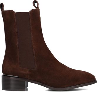 Stefano Lauran Bruin Su&egrave;de Chelsea Laarzen Plat - Dames - Chelseaboots - Bruin - 37 EU - Su&egrave;de - Schoenen