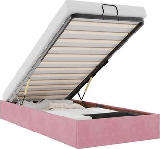 vidaXL Estructura Cama Otomana Sin Colch&oacute;n Terciopelo Rosa 90x200 Cm Vidaxl