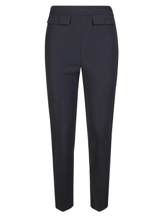 Elisabetta Franchi Black Slim Fit Cropped Flap Trousers