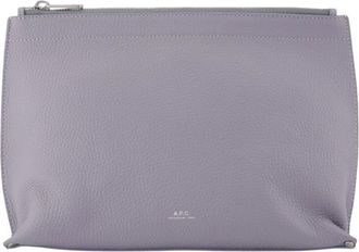 A.P.C. Neige Clou Toiletry Bag - Dames - Toilettassen - Paars - ONE Size - Leer - Tassen