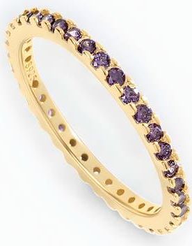 Mint & Lily February Birthstone Eternity Stacking Ring in 18K Gold Over Sterling Silver at Nordstrom, Size 5