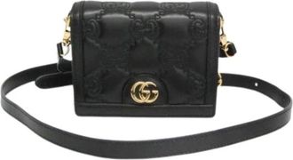 Gucci Pre-owned GG Matelasse Mini Schoudertas 723777 - Dames - Vintage Schoudertas - Zwart - ONE Size - Leer - Vintage