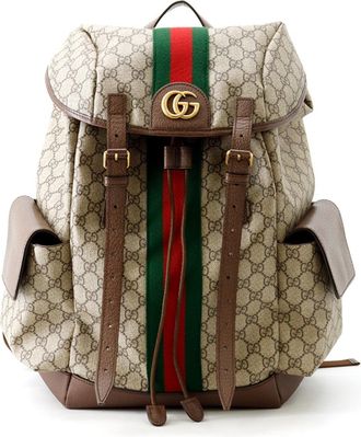 Gucci Brown Green Red Color Gg Supreme Backpack (Pre-Owned)