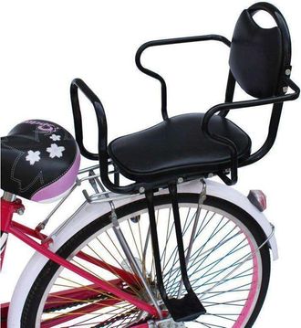 Elle Asiento Trasero Para Ni&ntilde;os En Bicicleta, Asiento Trasero Para Bicicleta Con Barandilla, Respaldo Y Cintur&oacute;n De Seguridad Para Los Pedales, Redes Prote