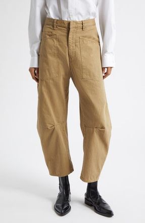 Nili Lotan Shon Stretch Cotton Pants in French Khaki at Nordstrom, Size 00