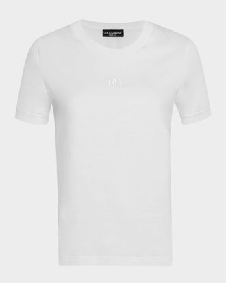 Tシャツ・カットソー DOLCE  GABBANA Women Tops F8U10TG7H4P W0800 White Short-sleeved cotton T-shirt with Dolce&Gabbana lettering in
