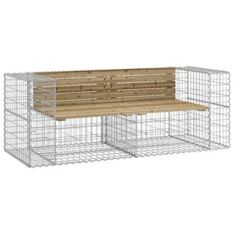 Berkfield Home Garden Bench Gabion Design 184x71x65.5 cm Impregnated Wood Pine in Brown