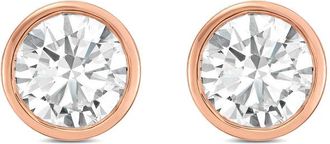 Diana M. Jewels 14KT ROSE GOLD LAB GROWN ROUND STUDS IN A BEZEL SETTING WEIGHING 4.00 CTS TW