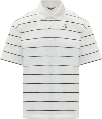 K-Way White Striped Shirt Collar Polo