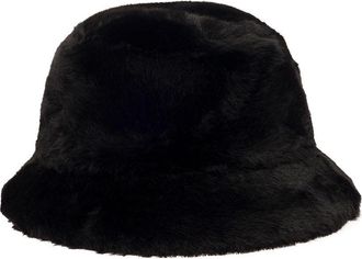Stand Studio vera Black Hat With Low Brim In Faux Fur Woman