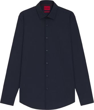 HUGO BOSS Hugo Effen herenoverhemd met lange mouwen (Marine)