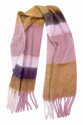 Kensie Womens Scarf With Fringe In Multi Stripe