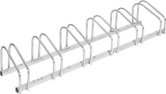 Woltu Woltu - Portabicicletas Para 6 Bicicletas Portabicicletas De Metal Soporte Para Montaje En Suelo Y Pared, Plata