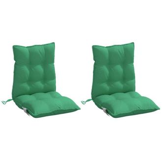 vidaXL Cojines Para Silla Con Respaldo Bajo 2 Uds Tela Oxford Verde Vidaxl