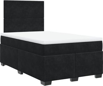 vidaXL Box Spring Bed with Mattress Black 120x190 cm Small Double Velvet Vidaxl