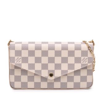 Louis Vuitton Pre-owned Womens Damier Azur Pochette Felicie - Ivory Textile - One Size