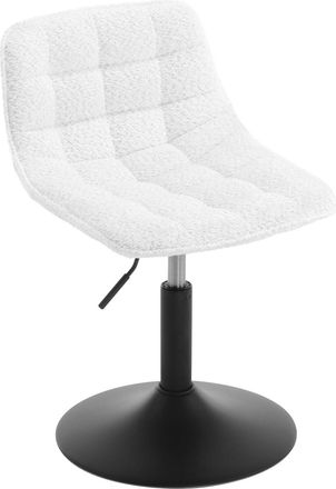 Woltu Woltu Juego De 1 Taburetes De Bar De Chenilla Con Respaldo, Taburete Regulable En Altura, Color Blanco