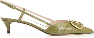Valentino Garavani Vlogo Signature Slingback In Leather