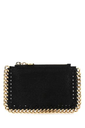 Stella McCartney Stella Mc Cartney Black Shaggy Deer Falabella Card Holder