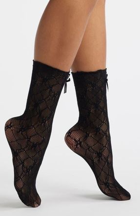 Stems Love Lace Bow Socks in Black at Nordstrom