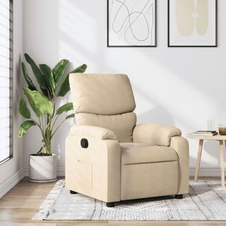 vidaXL Sill&oacute;n Reclinable De Tela Crema Vidaxl