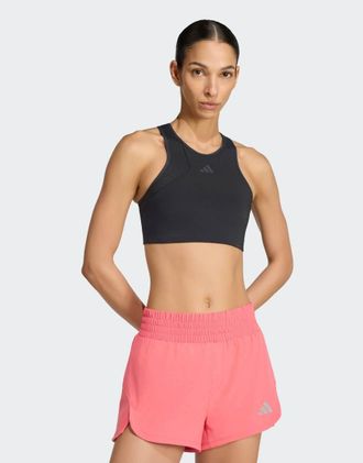 adidas reggiseno sportivo Tech intensity con supporto medio in nero