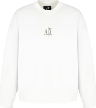 A|X Armani Exchange Moderne Beige Trui - Heren - Sweatshirts - Beige - M - Katoen - Hoodies & sweatvesten