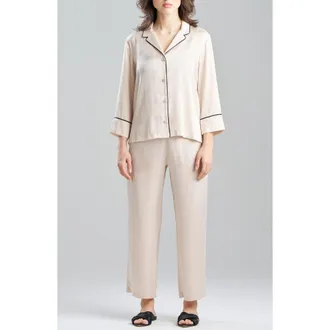 Natori Satin Pajamas in Wheat at Nordstrom, Size X-Large