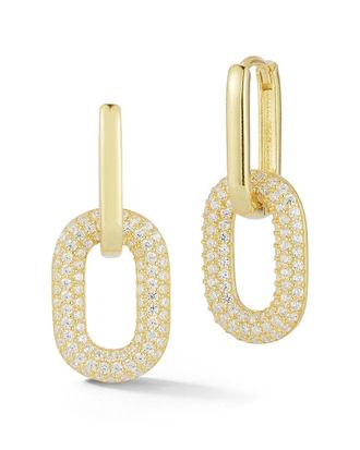 Chloe and Madison Chloe And Madison 14K Over Silver Cz Link Earrings
