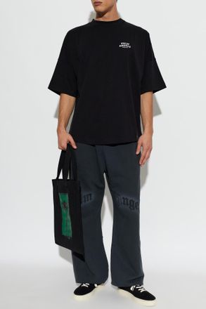 Palm Angels Logo T-shirt, Mens, Black