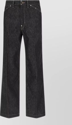 Christophe Lemaire denim trousers contrast stitching belt loops