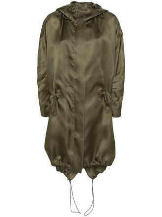 Max Mara Tambuto organza midi coat - Green