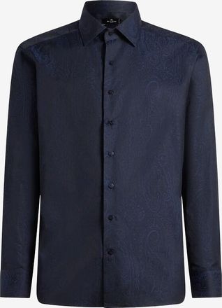 Etro Baumwolljacquard-Hemd mit Paisley Foliage Motiv Roma