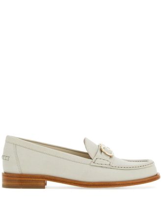 Ferragamo Gancini leather loafers - women - CALFSKIN/CALFSKIN - 4.5B - White