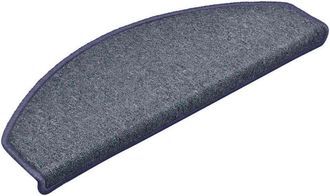 vidaXL Stair Mats 30 pcs 65x24x4 cm Dark Grey and Blue Half Round Large vidaXL