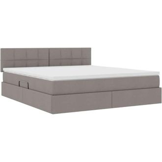 vidaXL Storage Bed with Mattress Taupe 180 x 200 cm Engineered Wood vidaXL