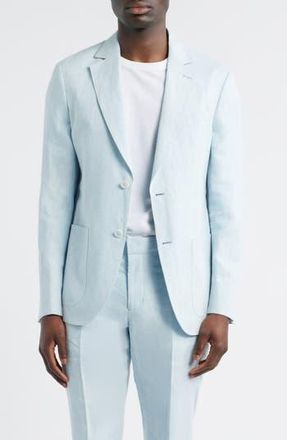 Nordstrom Henrik Trim Fit Solid Italian Linen Suit Separate Jacket in Light Blue at Nordstrom Rack, Size 44 S