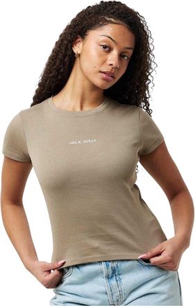 Jack Wills Dames/dames Katoenen T-shirt (Taupe)