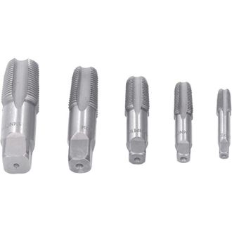 OEM Juego De 5 Machos De Roscar Npt (rosca De Acero Al Carbono) Con Estuche. Tama&ntilde;os Incluidos: 3/4, 1/2, 3/8, 1/4 Y 1/8 De Pulgada. -crezuo