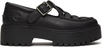 Timberland Womens Stone Street Platform Buckle Shoe - Black Leather - Size UK 7.5